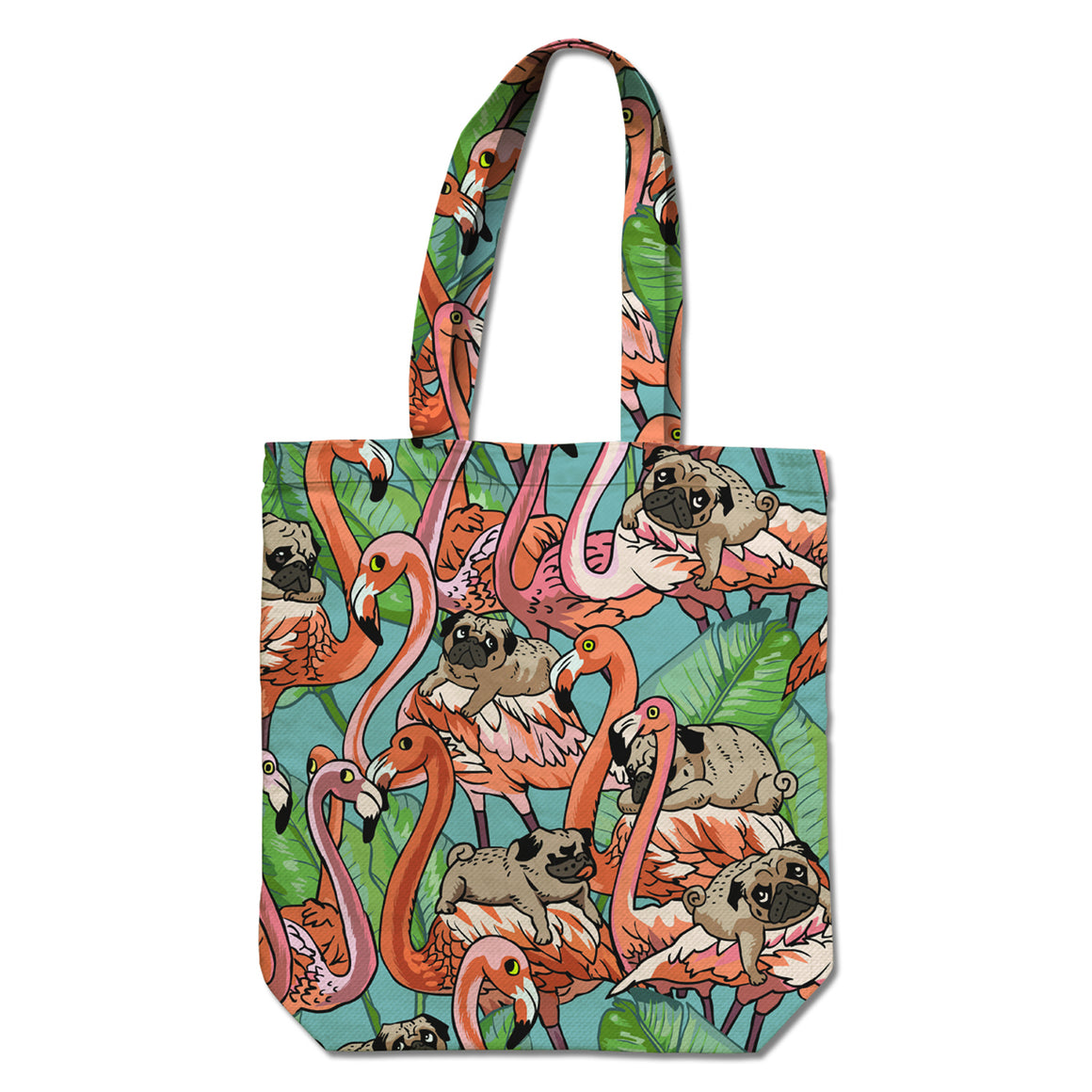 Tote Bag• Flamingo Pugs